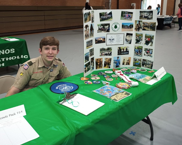 Scout Matthew at a Recruiting Event